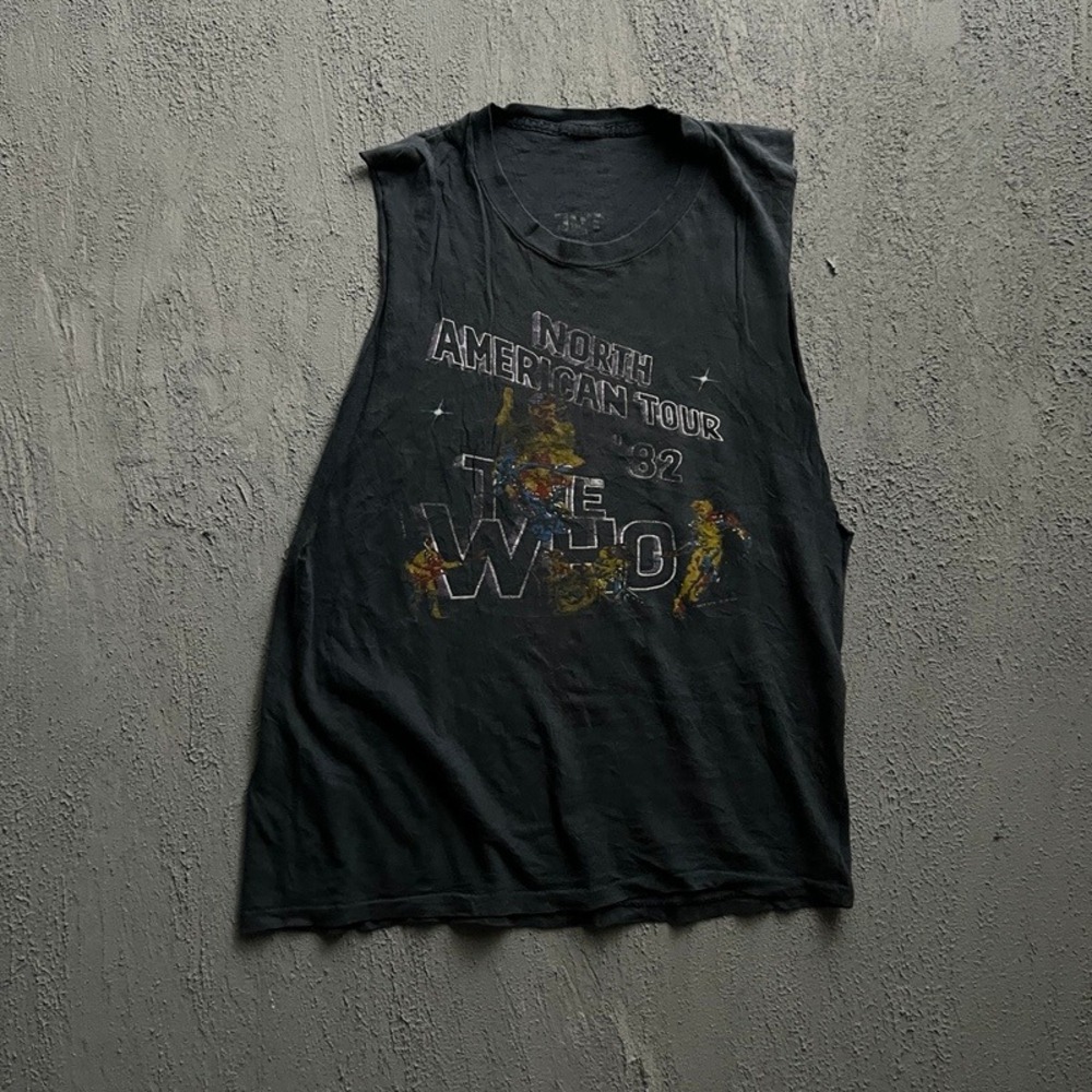 Vintage The Who Tank Top Medium Black North American Tour 1982